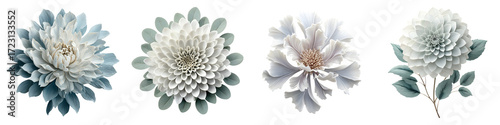 Wallpaper Mural Floral Arrangement Set: Delicate Blooms with Soft Pastel Colors Torontodigital.ca