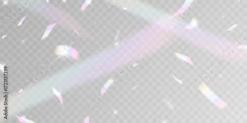 Light effect and zigzag ribbon falling from above on beam, swirl vector.