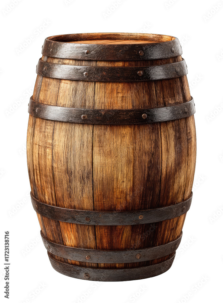 Fototapeta premium Wooden barrel, aged, dark