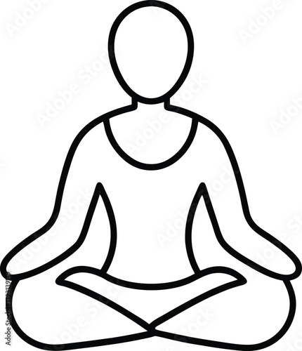 minimal line art meditation pose illustration