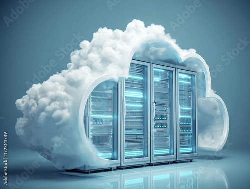 Plakat Cloud computing data server storage