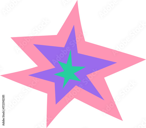 A starburst shape with concentric star layers