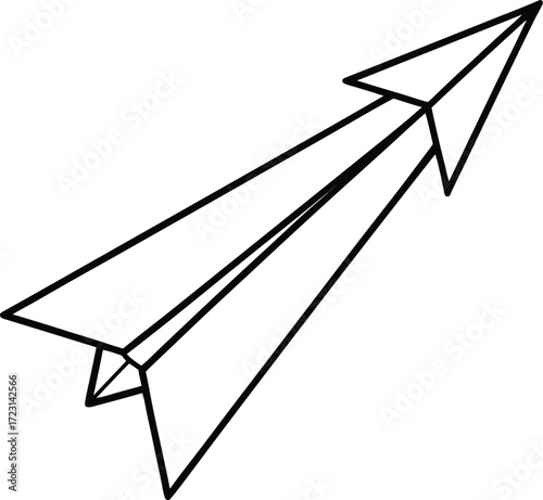 paper airplane jet transformation line art