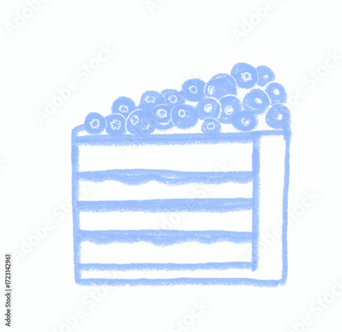 Cake Dessert 2d art - blueberries and sparkles