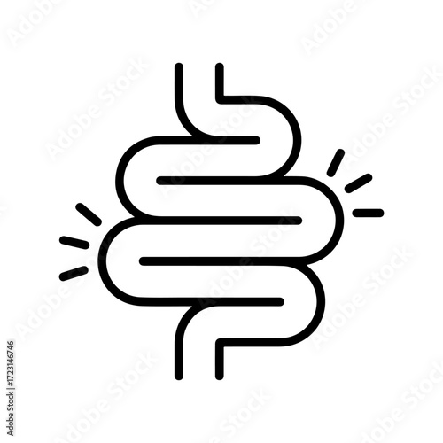 gut pain constipation colitis medical icon