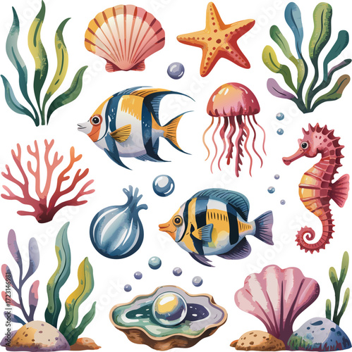 Underwater Watercolor Collection.eps