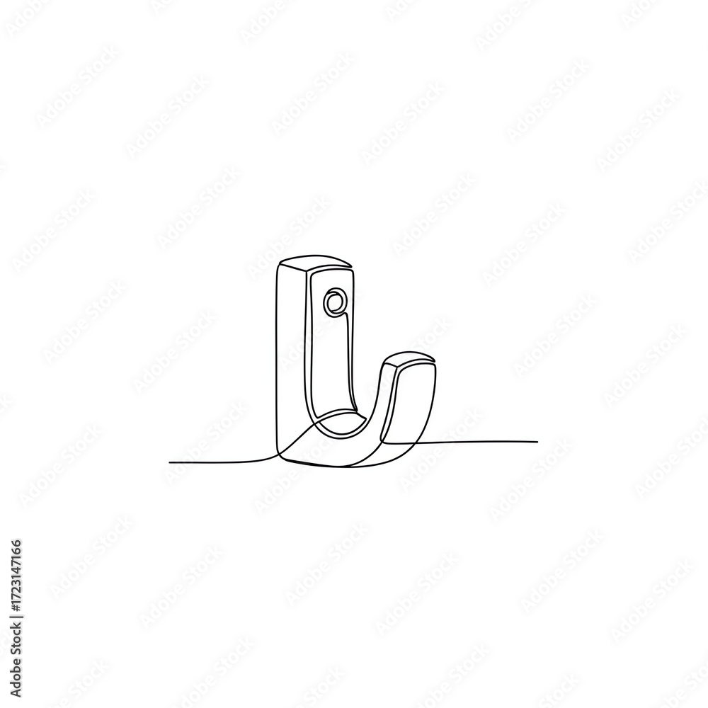 Obraz premium Simple wall hook design in minimalist style with clean lines 