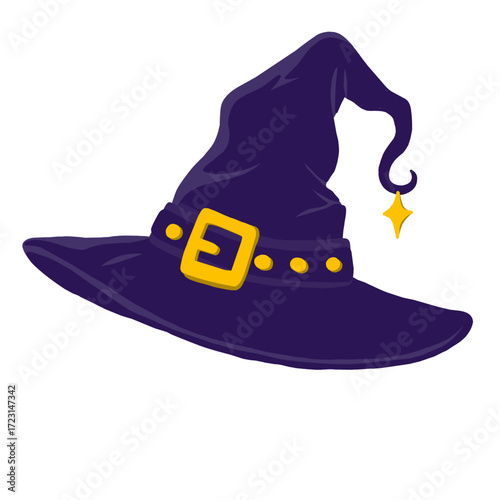 Gorro de bruja morado.