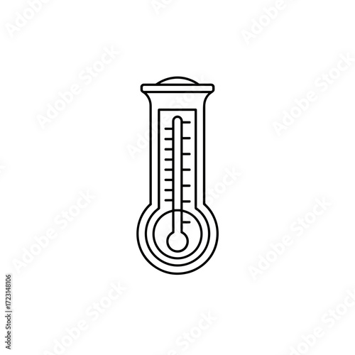 Thermometer illustration in simple line art style  
