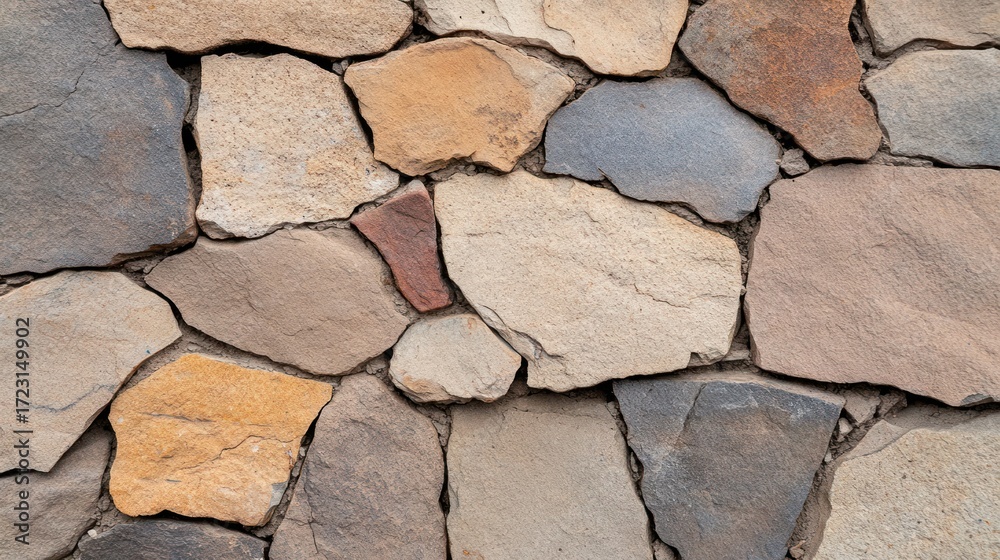 Fototapeta premium Background of stone wall texture. Close-up. Selective focus.