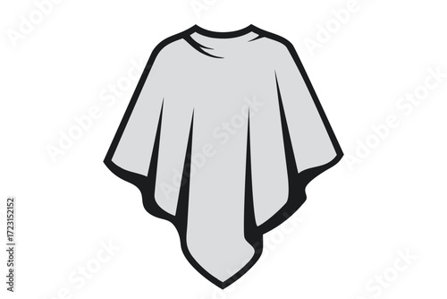 Simple gray poncho icon on white background. Clipart image.