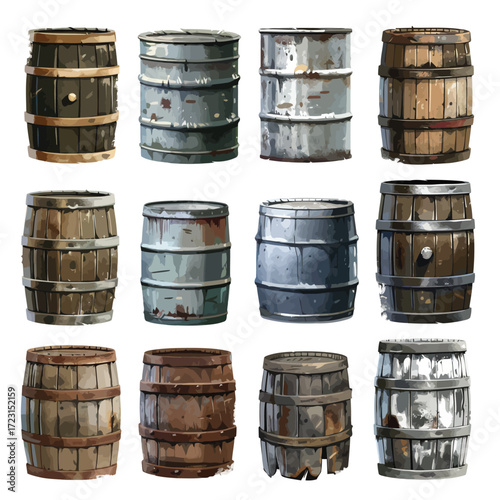metal barrel gas cylinder isolated