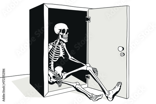 skeleton in the closet bone isolated