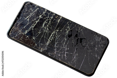 Isolated Broken Smartphone