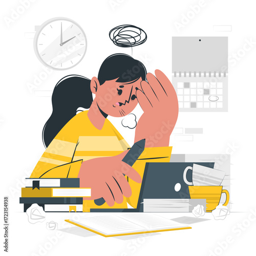 Student stress Disproportionate Illustrations
