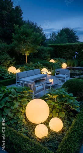 Evening Garden Lighting Design Ideas.