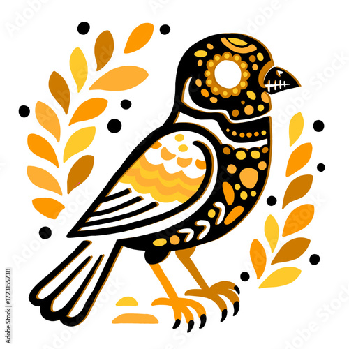Silueta bird de catrina.