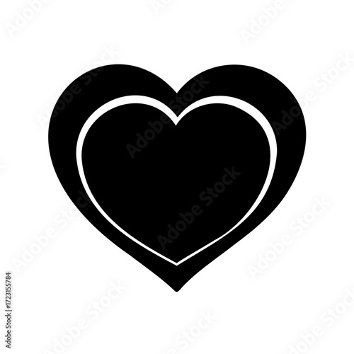 Double heart outline design symbolizing love and affection with modern style