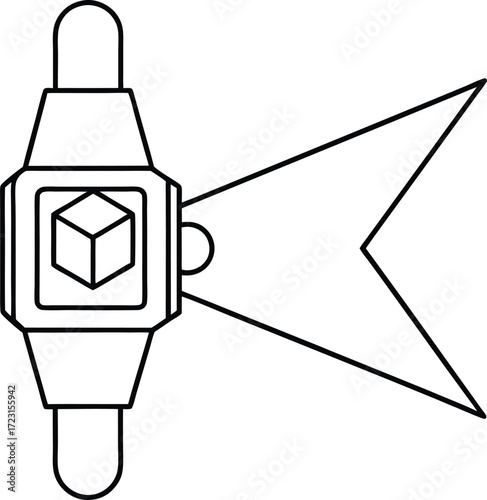 smartwatch projecting hologram line art