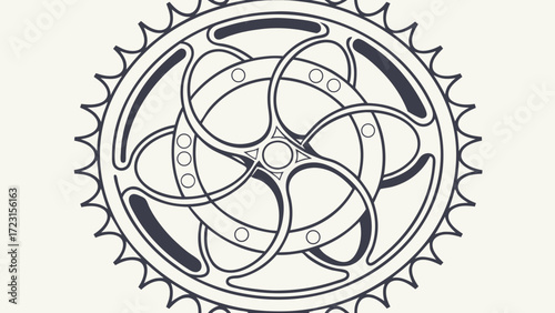 Intricate Bicycle Chainring Design with Circular and Radial Symmetry