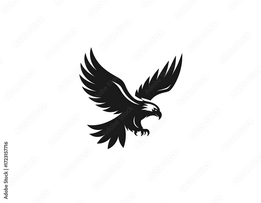 Obraz premium Silhouetted eagle in flight