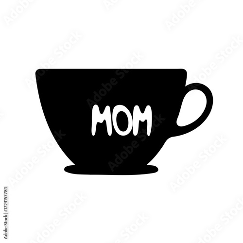 Mothers day coffee cup silhouette design to show appreciation for moms