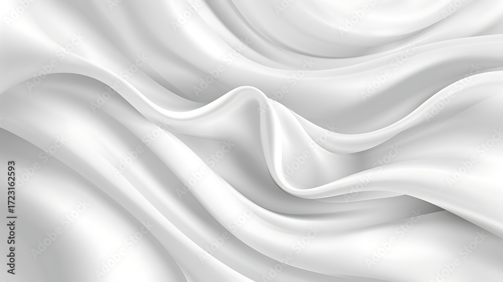 Fototapeta premium Elegant White Silk Fabric Textures with Soft Drapes and Gentle Waves for Backgrounds and Fashion Design Projects