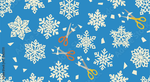 Crafting festive holiday magic cutting beautiful paper snowflakes for winter celebrations and DIY projects