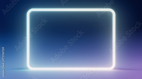 A neon gradient frame glows around the edges on deep navy, leaving a clean center for text. Versatile for stories, reels and hero banners.