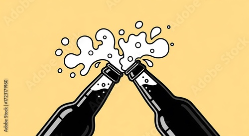 Beer bottle cheers.