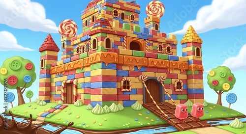 Candy Castle Illustration.