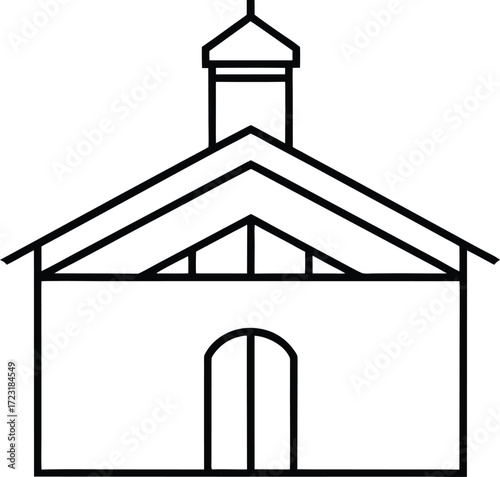 rooftop coworking art gallery line art