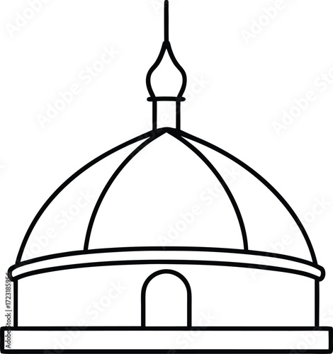 rooftop exhibition pavilion dome line art
