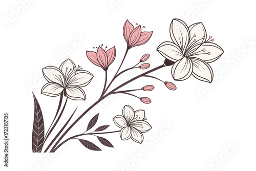 Elegant Floral Wedding Invitation Template with Watercolor Flowers