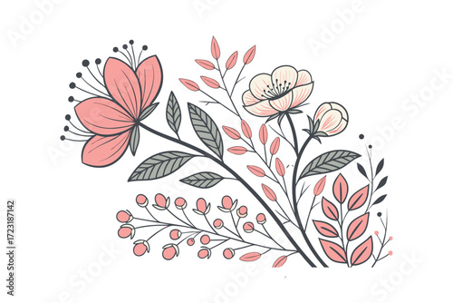 Elegant Floral Wedding Invitation Template with Watercolor Flowers