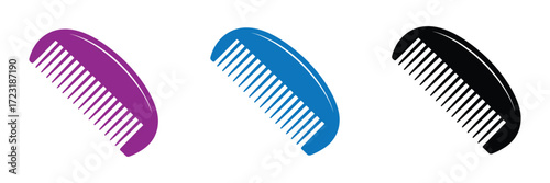 icon set hair comb, salon woman comb, , barber comb, hair brush and comb, For combing and styling hair, hair styling tools, vector illustration on a white background