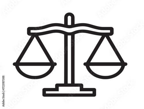 Law Icon In Clean Minimal Professional Vector Line Art Illustration