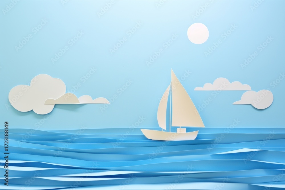 Obraz premium Ocean boat watercraft sailboat.