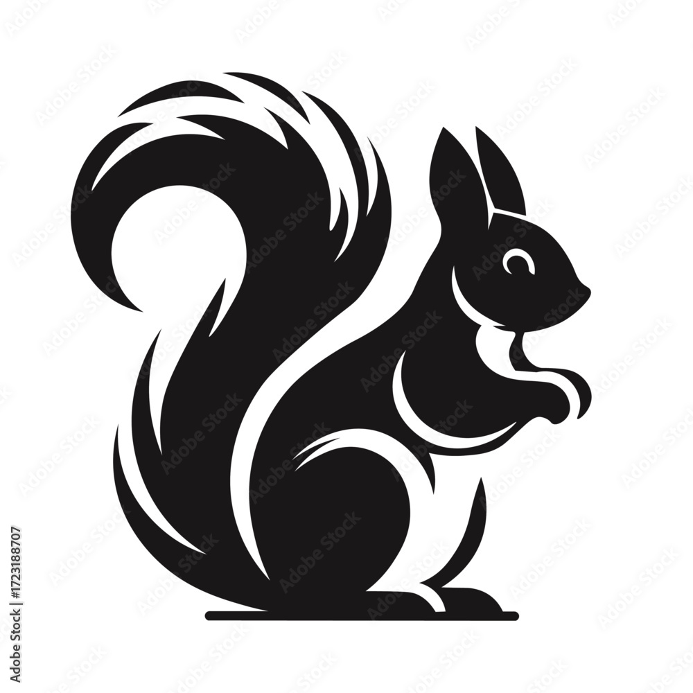 Naklejka premium Ornamental Floral Design A classic black and white floral design element featuring elegant, curved leaves and intricate detailing. Perfect for use in decorative borders, logos