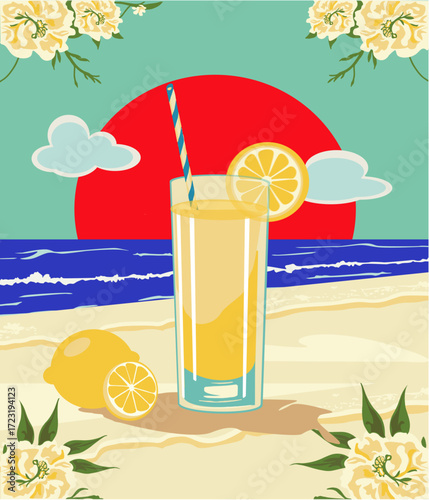 Cocktail on a summer beach