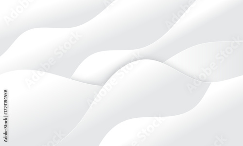 Abstract white luxurious paper waves background. White and light gray gradient texture wave curve lines modern banner design.