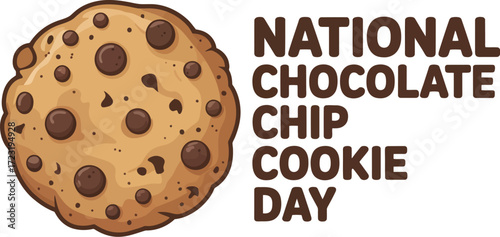 Delicious chocolate chip cookie illustration celebrating a sweet holiday