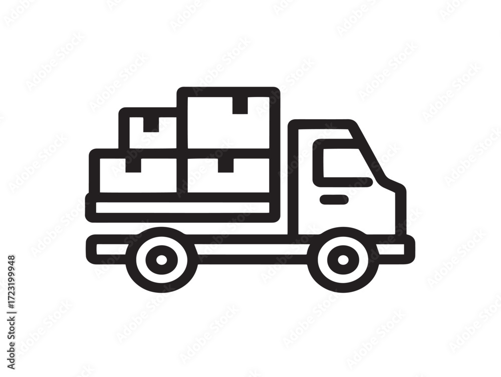 Fototapeta premium Professional Logistics Icon with Clean Minimal Vector Line Work
