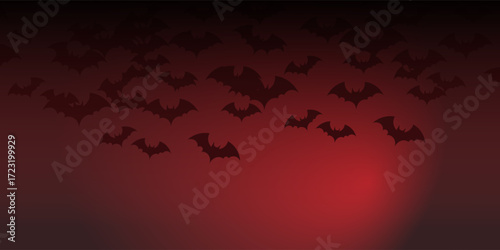Maroon Halloween background with bat and full moon ornaments eps 10