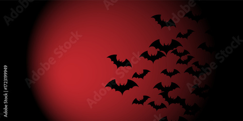 Maroon Halloween background with bat and full moon ornaments eps 10