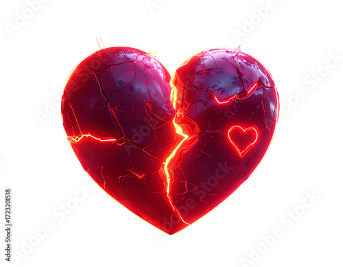 Fantasy Glowing Broken Heart Emoji PNG