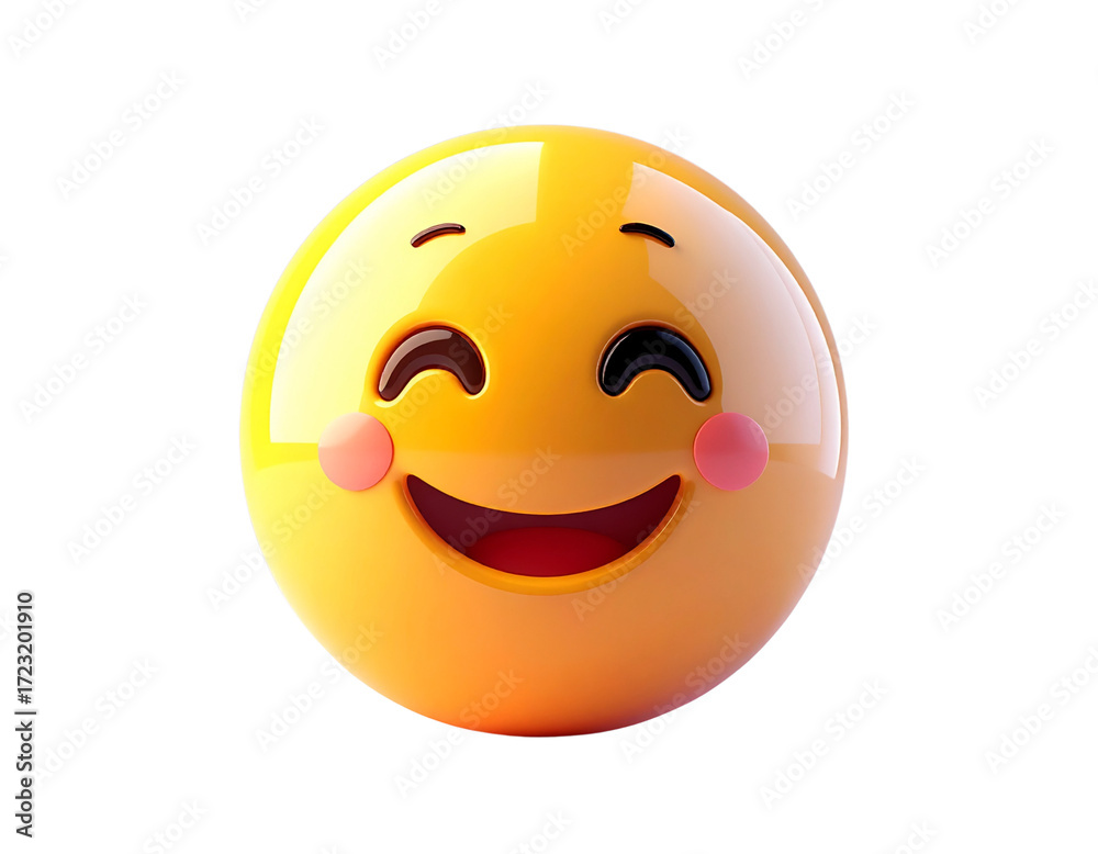 Fototapeta premium Minimalist 3D Smiley PNG