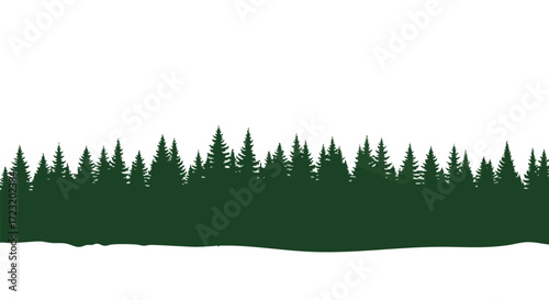 Stunning evergreen forest silhouette for winter designs and nature themes, perfect for holiday cards or creating a serene outdoor atmosphere