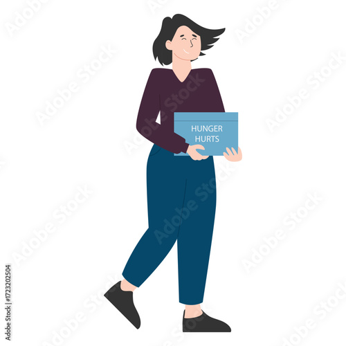 End Hunger Vector Illustration Which can easily edit or modify