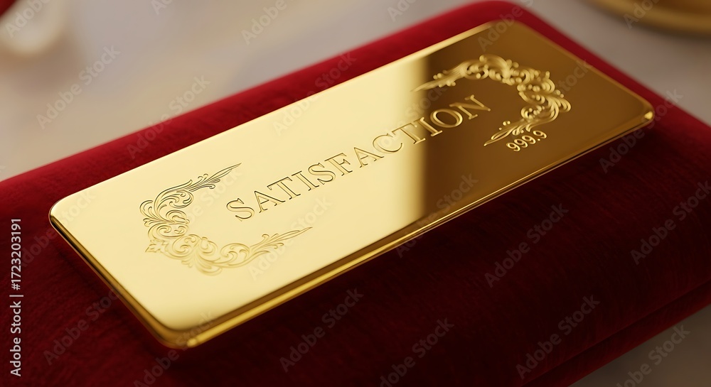 Fototapeta premium Refined gold bar signifying complete customer delight and achievement